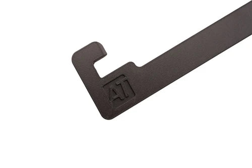 Black cable tie with ATI logo on a white background