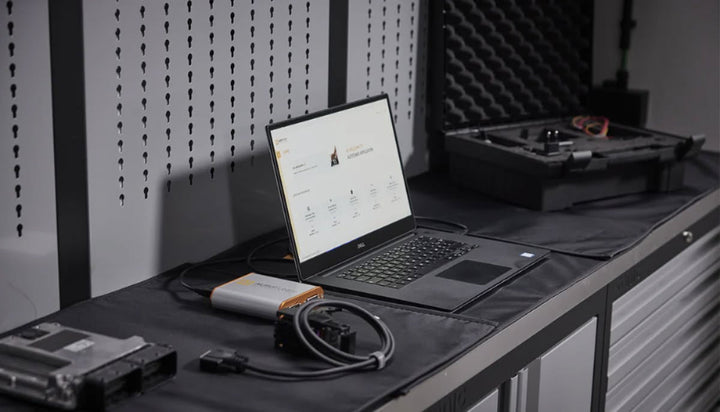 AutoTuner ECU tool connected to laptop on a tuning bench – ZenTune workstation in Australia