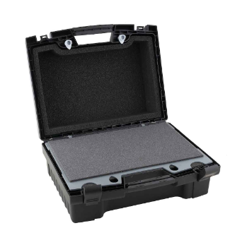 Open hard case for AutoTuner with accessory sections