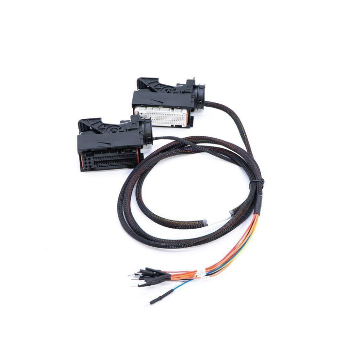 Car diagnostic cable with connectors on a white background