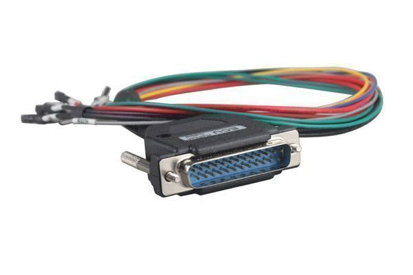 DB25 breakout cable with BDM/JTAG pin leads for ECU bench tuning and diagnostic interface