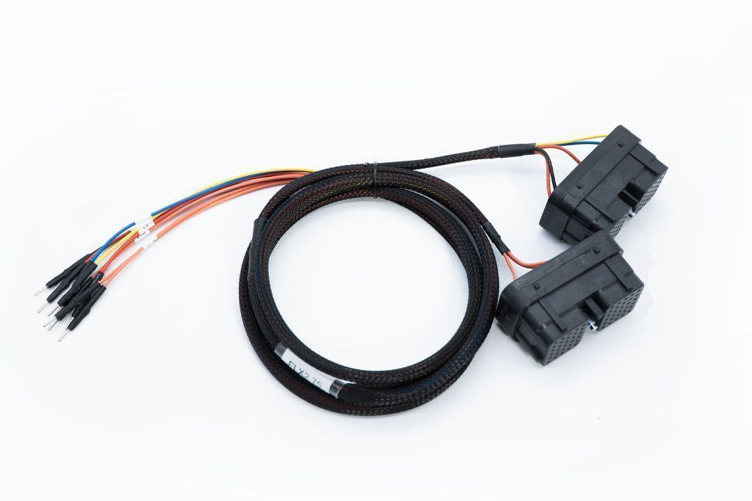 Electrical cable with connectors on a white background