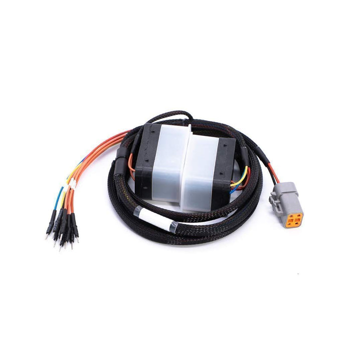 Electrical cable with connectors on a white background