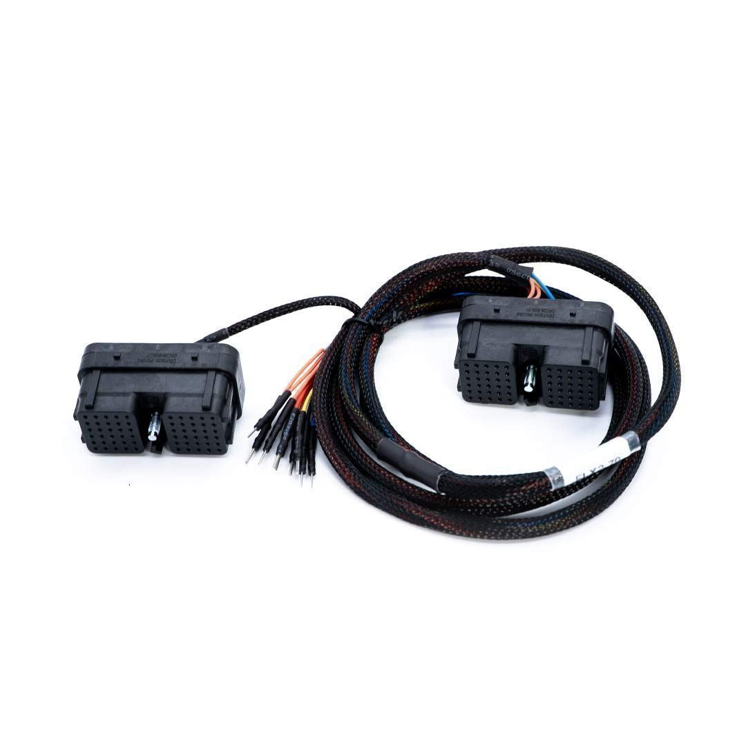 Car wiring harness with connectors on a white background