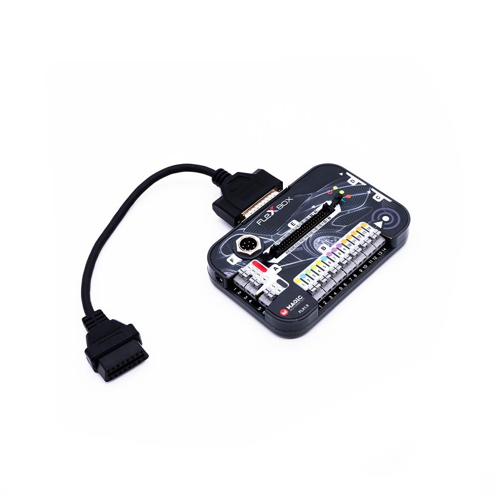 Close-up of the female OBD cable included in the kit