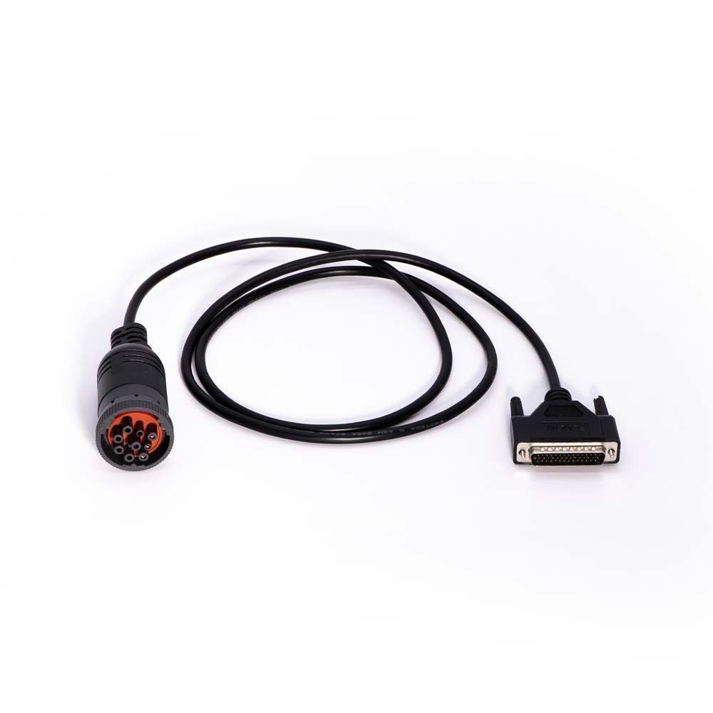 Cable with connectors on a white background