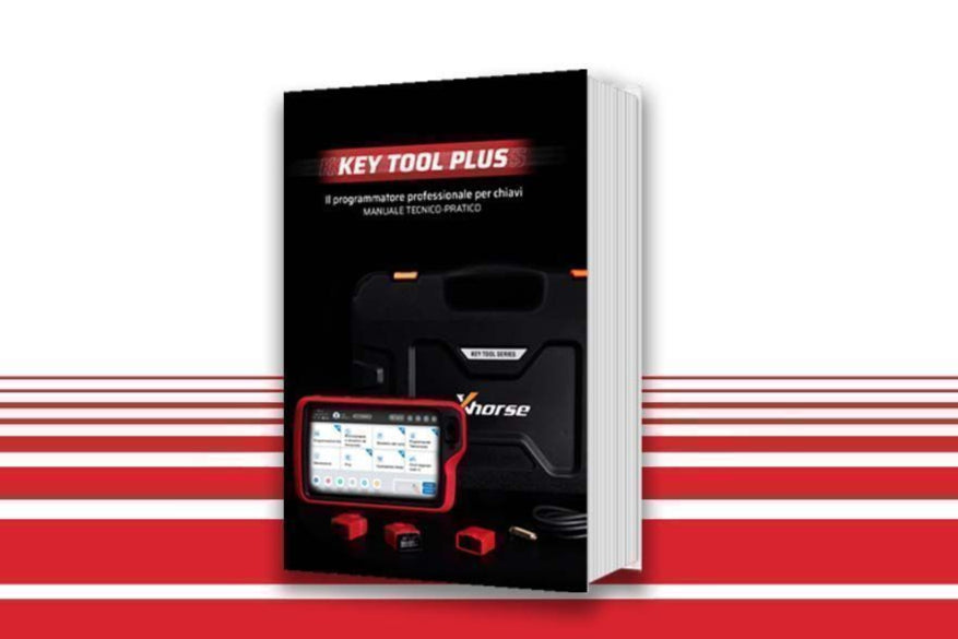 Key Tool Plus packaging with Xhorse logo on a red and white striped background