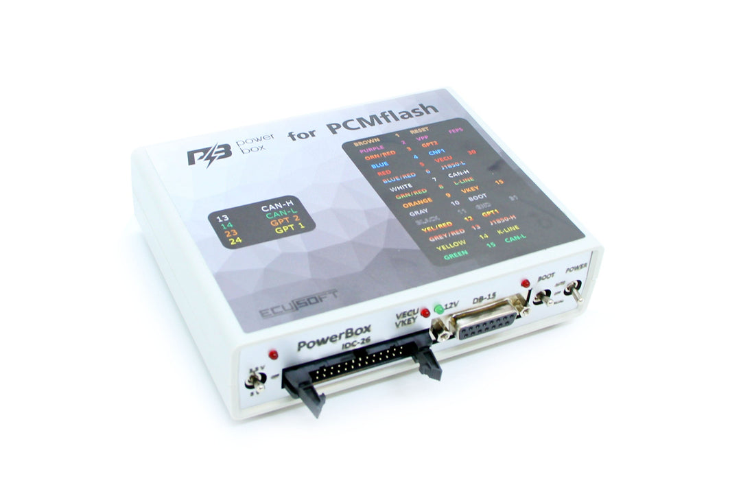 PCMflash PowerBox ECU interface tool with power and signal control features