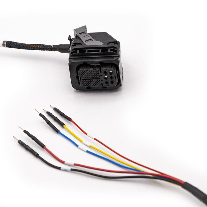 Side view of Toyota Gen 3 ECU tuning cable with wiring ends