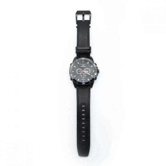 Side profile of Xhorse smart remote watch with leather strap and controls