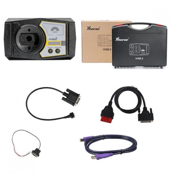 Xhorse VVDI2 accessory kit with cables, remote programmer, and USB connection