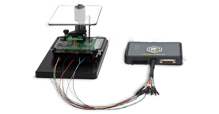 Alientech KESS3 tool connected in bench/boot mode to ECU – professional tuning setup

