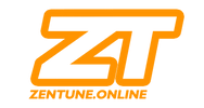 ZenTune Online logo in bold orange outline with stylized ZT lettering on a transparent background

