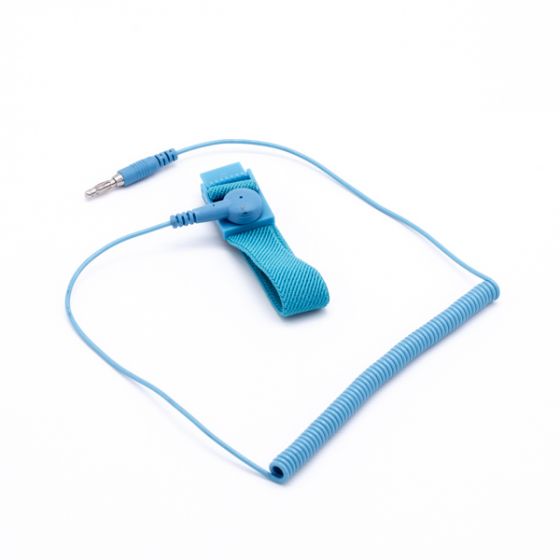 Antistatic Wrist Strap – Looped Cable View with Grounding Clip

