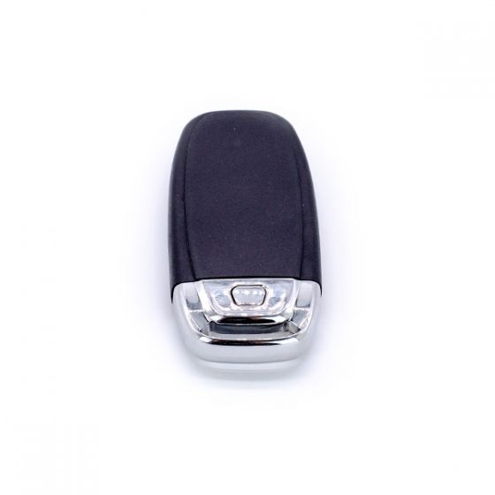 Top-down view of complete Audi remote key with HU66 blade

