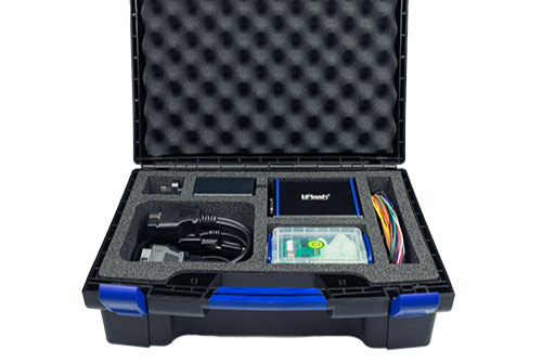 bFlash ZenTune Edition ECU TCU programming tool with an open case, showcasing the device's internal components and connections for advanced vehicle tuning.
