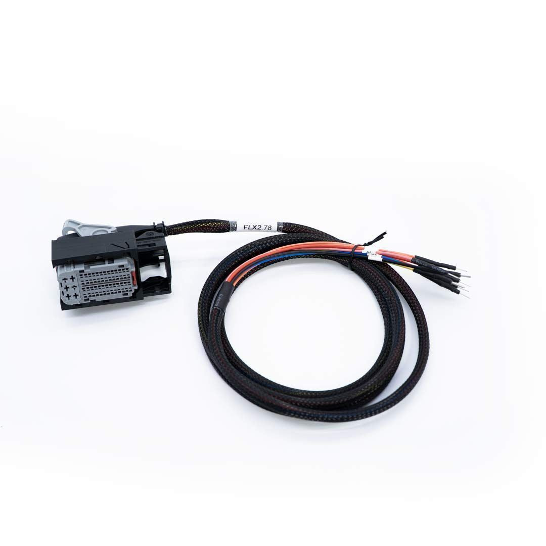 Car wiring harness with connectors on a white background
