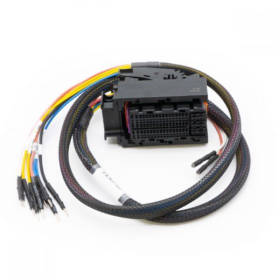 EDC17 cable connected to Flex module with black plastic shell

