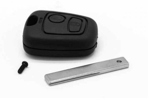 Front view of HU83 Peugeot Citroën 2-button remote key

