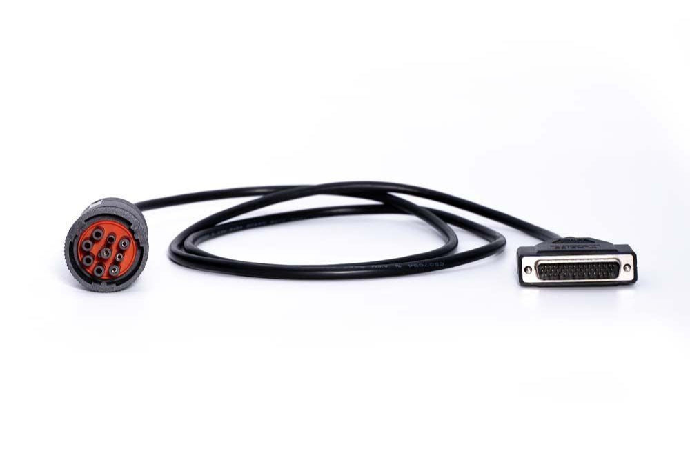 Cable with connectors on a white background