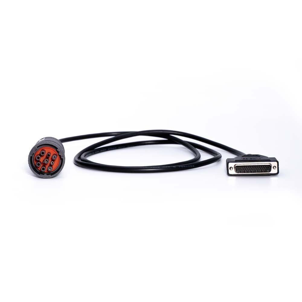 Cable with connectors on a white background