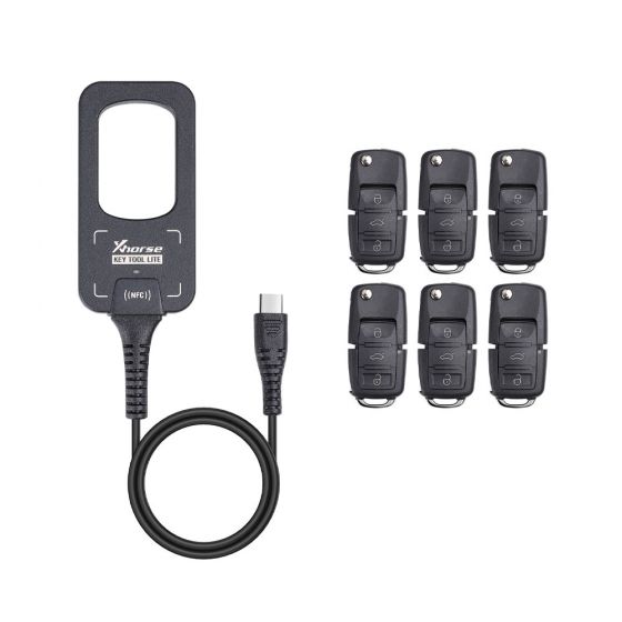 Xhorse Key Tool Lite – Side Angle with Cables and Adapters

