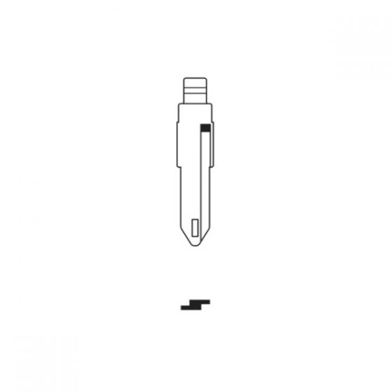 Silca NE73CH Key Insert – Side Profile Showing Mount Notch and Blade Shape

