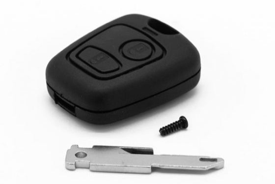 Front view of Peugeot Citroën PG206 2-button remote key

