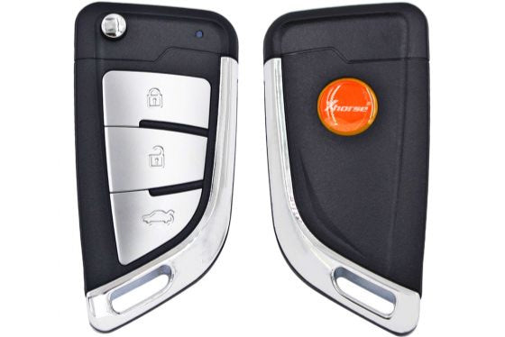 XEKF20EN Universal Flip Remote – Front View Pair with Orange Button

