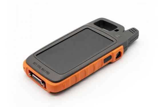 Front view of Xhorse Key Tool Max Pro showing screen and control buttons

